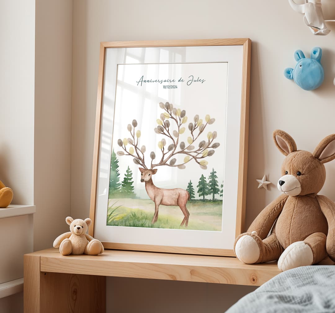 Arbre à empreintes anniversaire ou naissance, version personnalisée